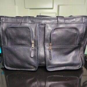 Clava Leather Briefcase Bag Unisex Large Professional Multi-Pocket Excellent